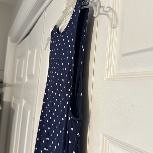 Old Navy Sleeveless Navy Blue Dot Swing Dress - Picture 3 of 4
